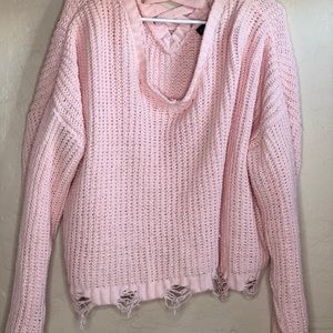 Pink crop sweater